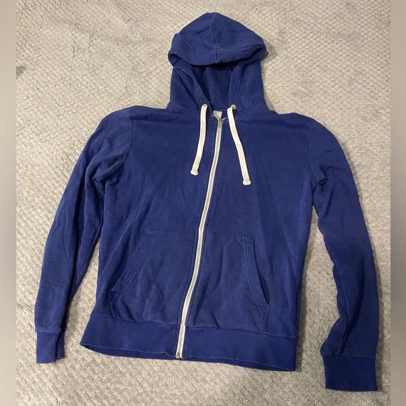 H&m Mens Blue Hoodie Zip Up Zip-through Hoodie Navy Blue Kids